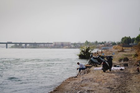 Views along the river Tigris in Mosul in 2019 when Moslawis go during the summer to cool down 13 photo