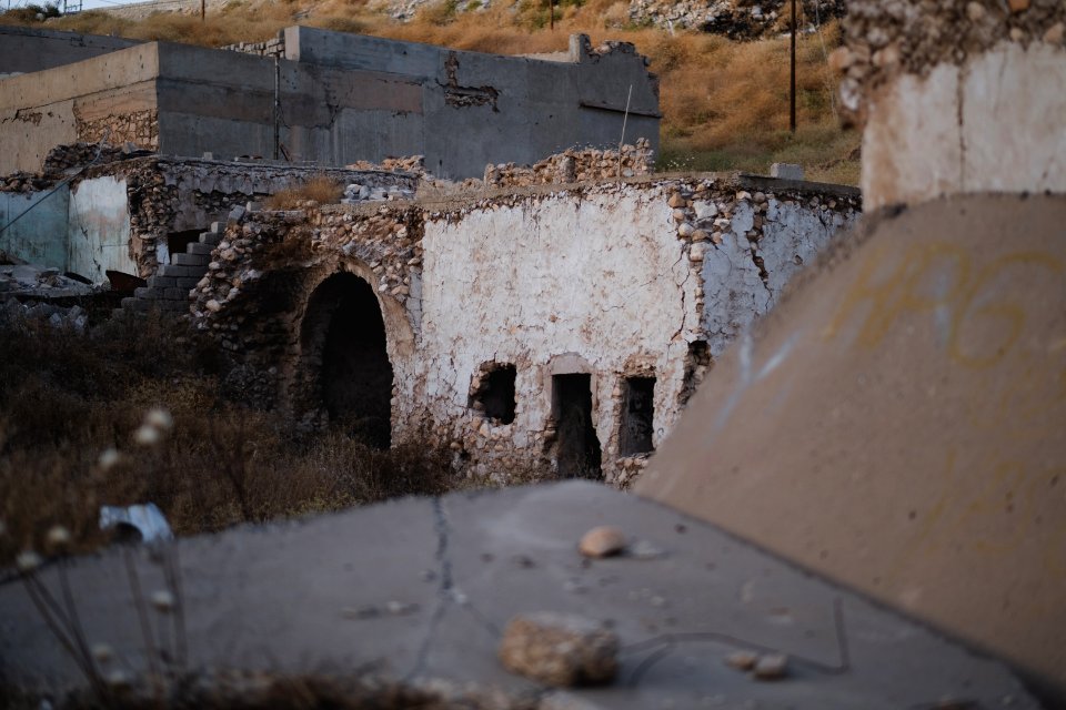 Views in June of 2019 of ruined buildings in the old neighborhood of Shingal (Sinjar) 26
