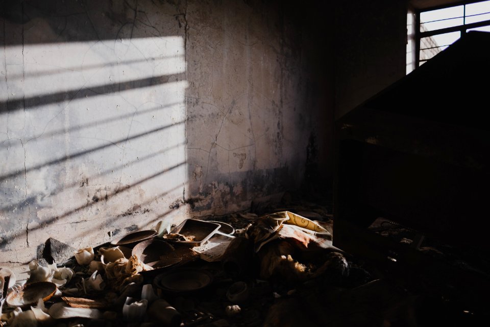 Views in June of 2019 of ruined buildings around the center of Shingal (Sinjar) town 13