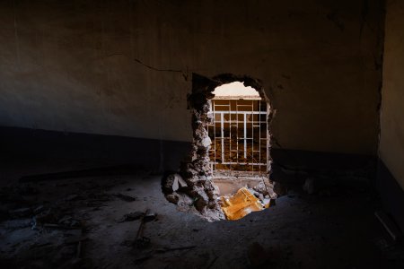 Views in June of 2019 of ruined buildings around the center of Shingal (Sinjar) town 09