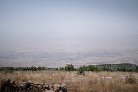 Views in June of 2019 of Sinjar town as seen from the Ezidi shrine of Chil Mera on Shingal Mountain 45