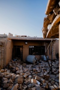 Views in June of 2019 of ruined buildings around the center of Shingal (Sinjar) town 20