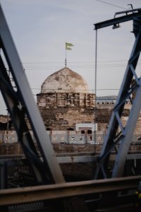 Views of the Aghawat Mosque in the old city of Mosul, from the old bridge over the Tigris in summer of 2019 after the war with the Islamic State 03