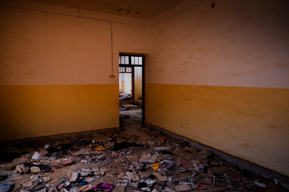 Views in June of 2019 of ruined buildings around the center of Shingal (Sinjar) town 07