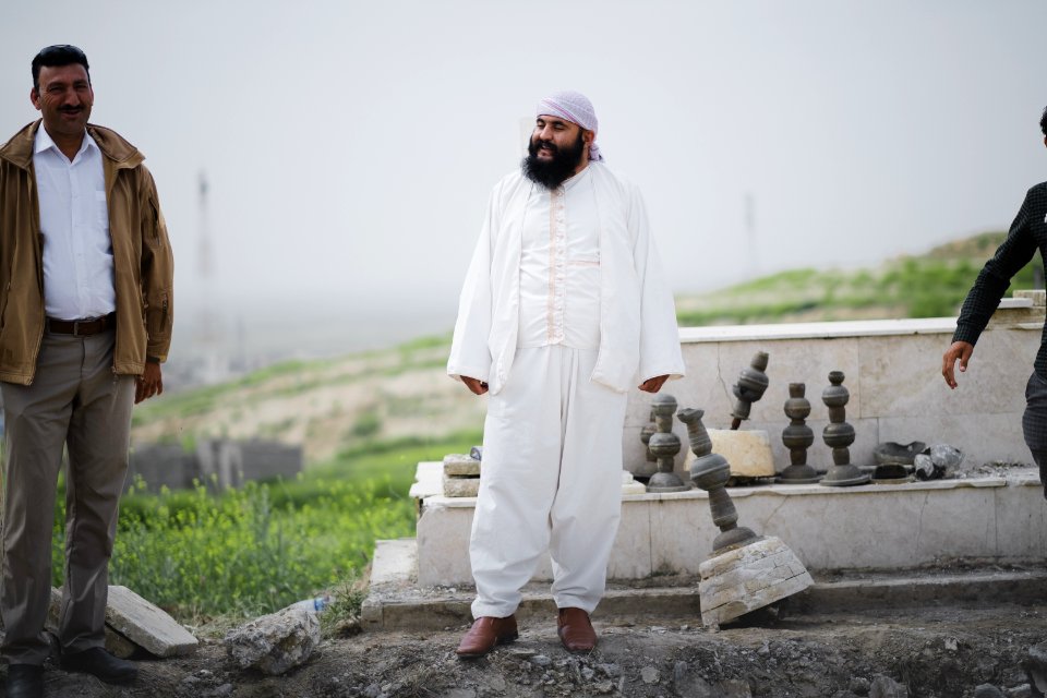 Views in May 2019 at the reconstruction of the Ezidi Shrine of Maawi overlooking Shingal, following the shrine's destruction by the Islamic State 34