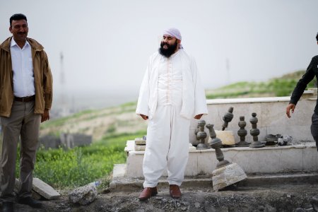 Views in May 2019 at the reconstruction of the Ezidi Shrine of Maawi overlooking Shingal, following the shrine's destruction by the Islamic State 34