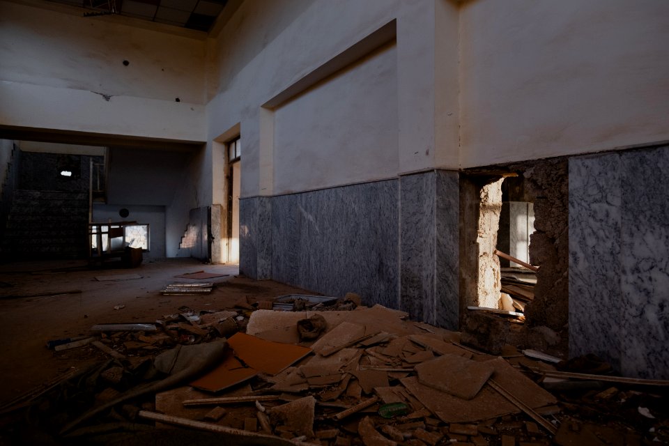Views in July of 2019 in, from, and around the main institute in Shingal (Sinjar) after war with the Islamic State 04