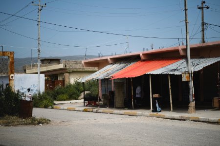 Views in May of 2019 around the main gate of the Ezidi Progress Party's main office in downtown Shingal 04