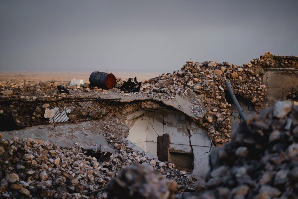 Views in June of 2019 of ruined buildings in the old neighborhood of Shingal (Sinjar) 21