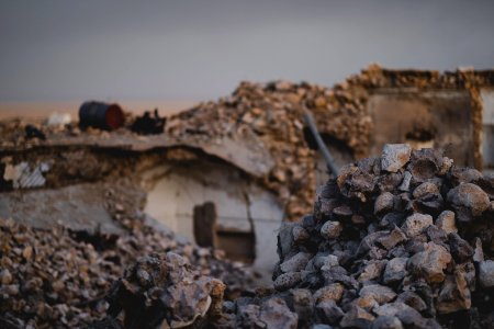 Views in June of 2019 of ruined buildings in the old neighborhood of Shingal (Sinjar) 20