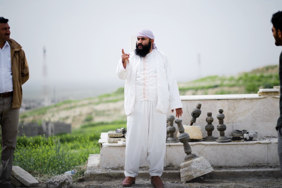 Views in May 2019 at the reconstruction of the Ezidi Shrine of Maawi overlooking Shingal, following the shrine's destruction by the Islamic State 31