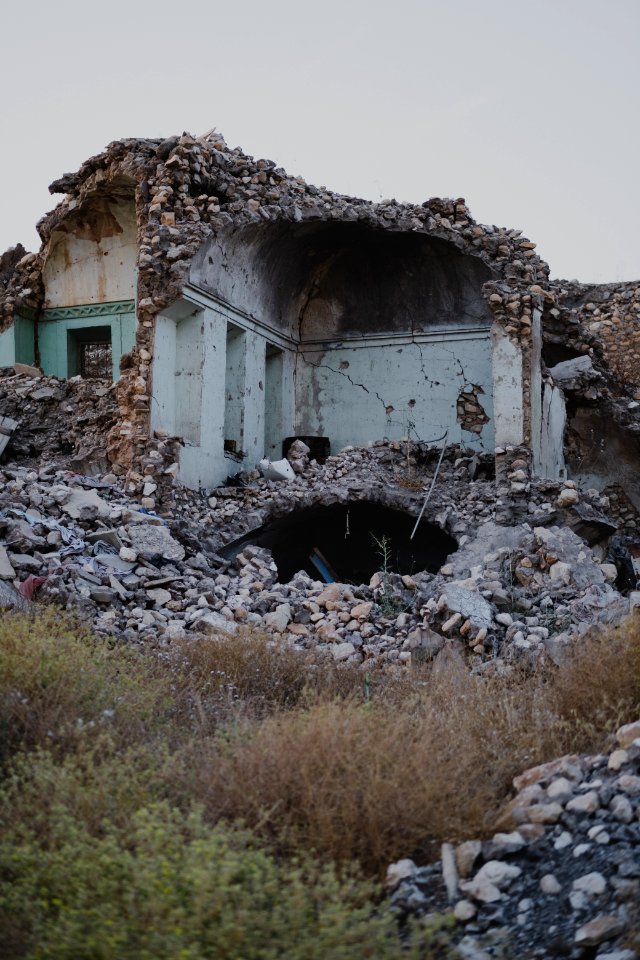 Views in June of 2019 of ruined buildings in the old neighborhood of Shingal (Sinjar) 22
