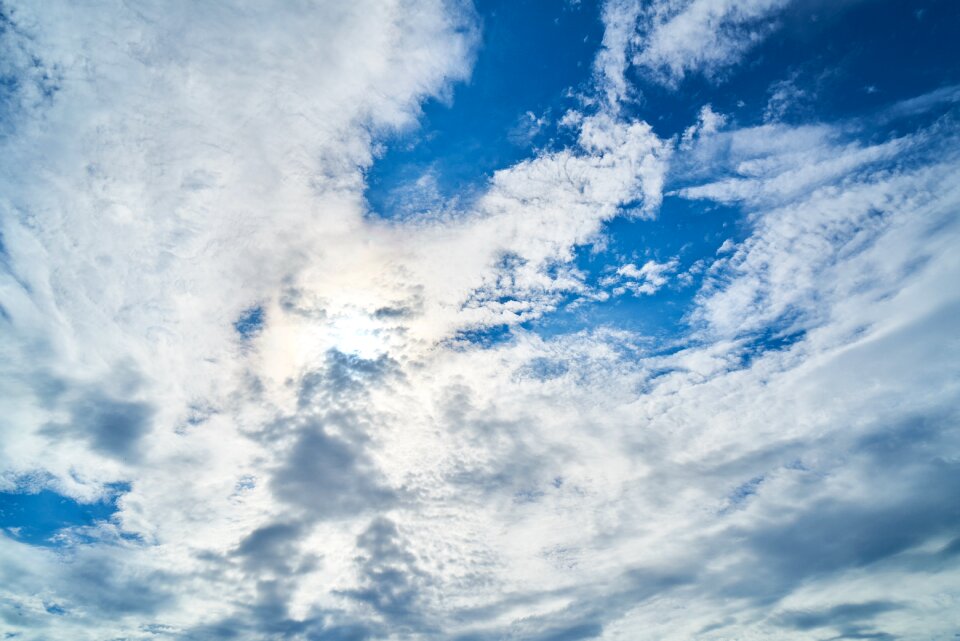 Reverse light clouds blue