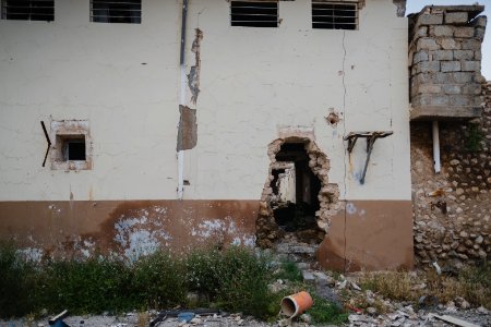 Views in May of 2019 around the old area of Shingal, showing destruction from the war with the Islamic State 06