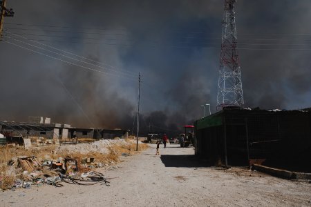 Views of the field fires in summer of 2019 that were sweeping across Sinjar (Shingal) 04