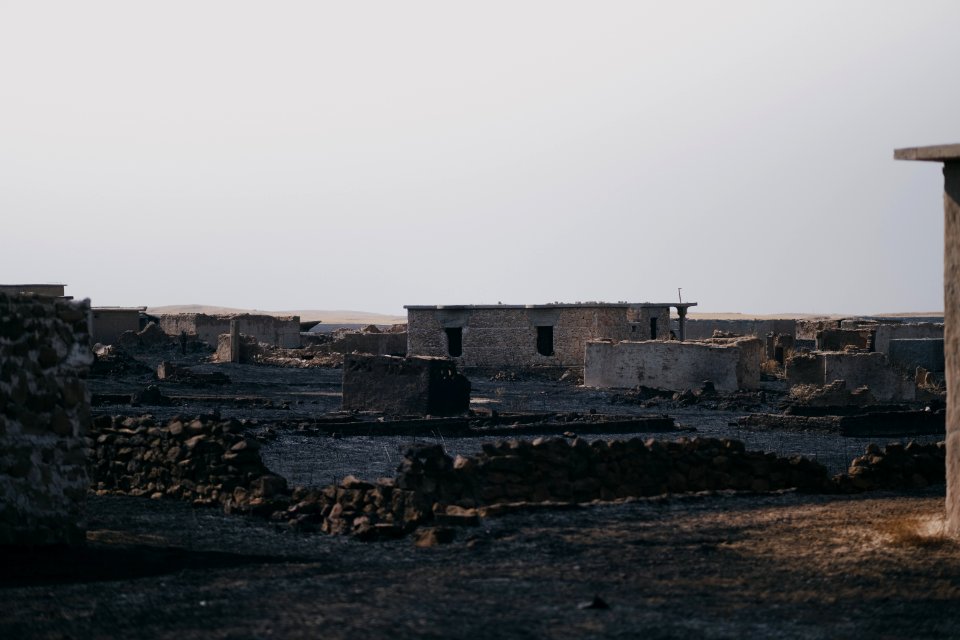 Views of the Ezidi village Hardan in Sinjar District, burned in 2019 in the summer fires 22