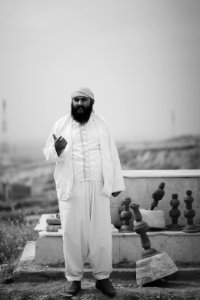 Views in May 2019 at the reconstruction of the Ezidi Shrine of Maawi overlooking Shingal, following the shrine's destruction by the Islamic State 21