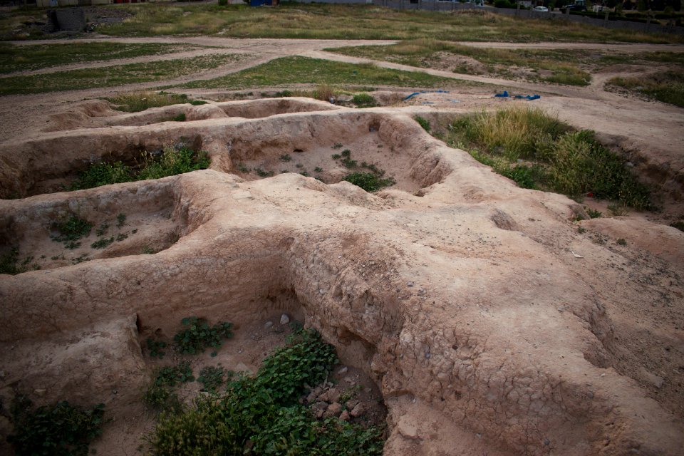 Views of pottery sherds, previous excavation sites, and the mound itself at 'Kelik Mishik' archaeological mound in Erbil 10