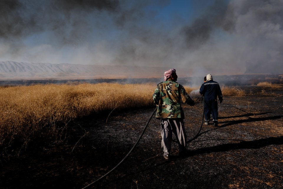 Views of the field fires in summer of 2019 that were sweeping across Sinjar (Shingal) 21