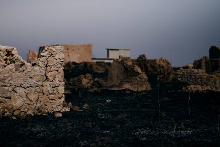 Views of the Ezidi village Hardan in Sinjar District, burned in 2019 in the summer fires 27