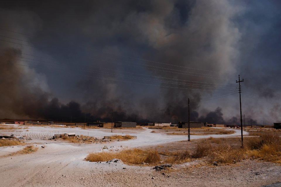 Views of the field fires in summer of 2019 that were sweeping across Sinjar (Shingal) 01