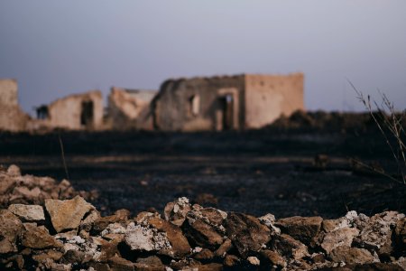 Views of the Ezidi village Hardan in Sinjar District, burned in 2019 in the summer fires 08