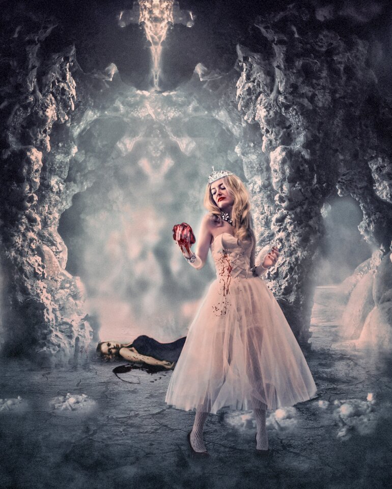 Blood competitor wedding dress