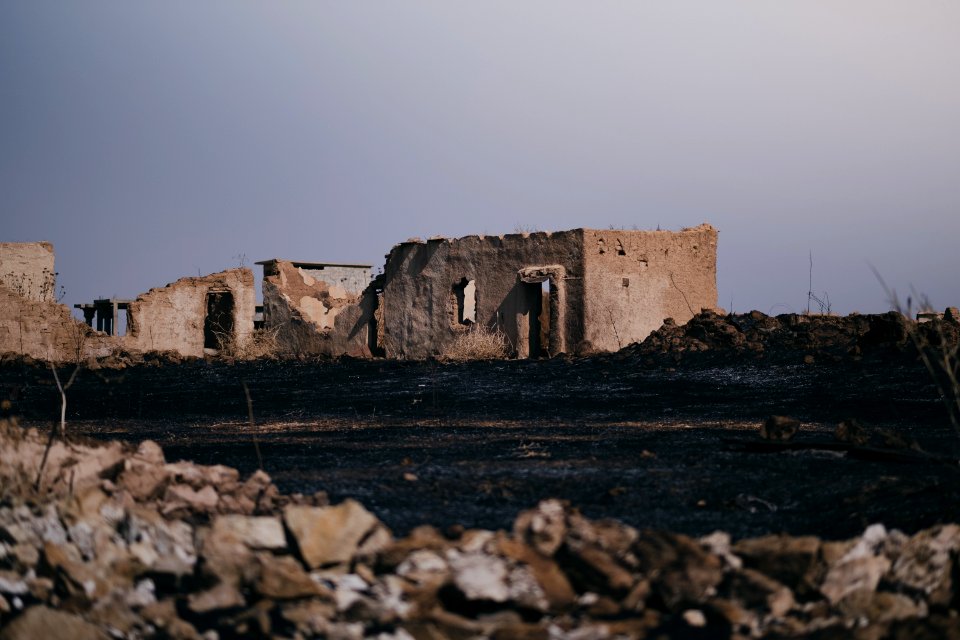 Views of the Ezidi village Hardan in Sinjar District, burned in 2019 in the summer fires 02