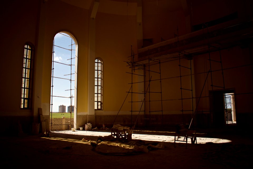 Views of an Armenian church being constructed at the outskirts of the Ankawa neigborhood in Erbil 15