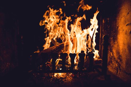 Fireplace firewood flame photo