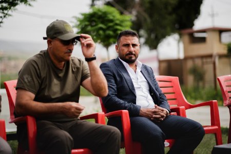 Views of a Ezidi gathering at the office of the Ezidi Progress Party's office in Shingal 15
