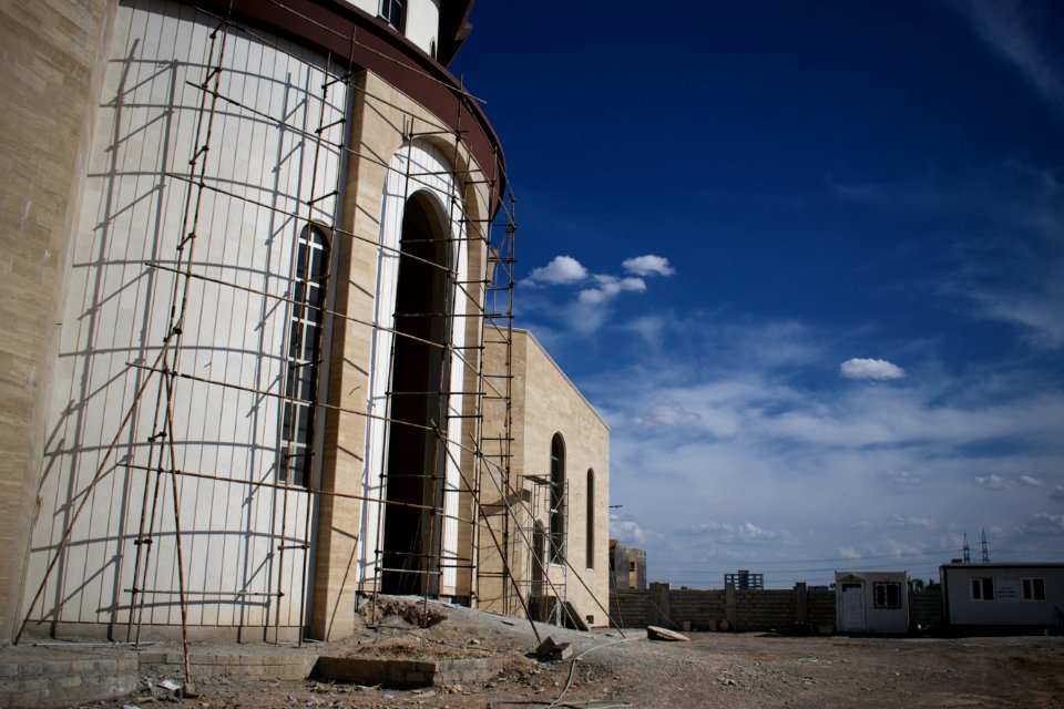 Views of an Armenian church being constructed at the outskirts of the Ankawa neigborhood in Erbil 03
