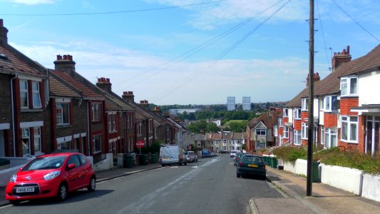 Views of Brighton - View Westwards towards Hollingdean from Ladysmith Road (August 2013)