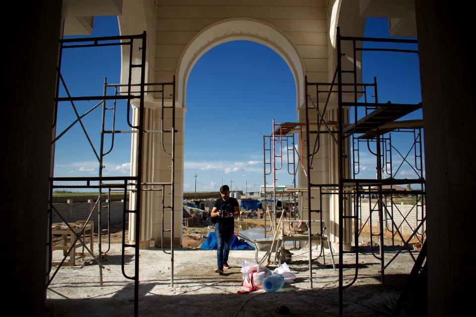 Views of an Armenian church being constructed at the outskirts of the Ankawa neigborhood in Erbil 07