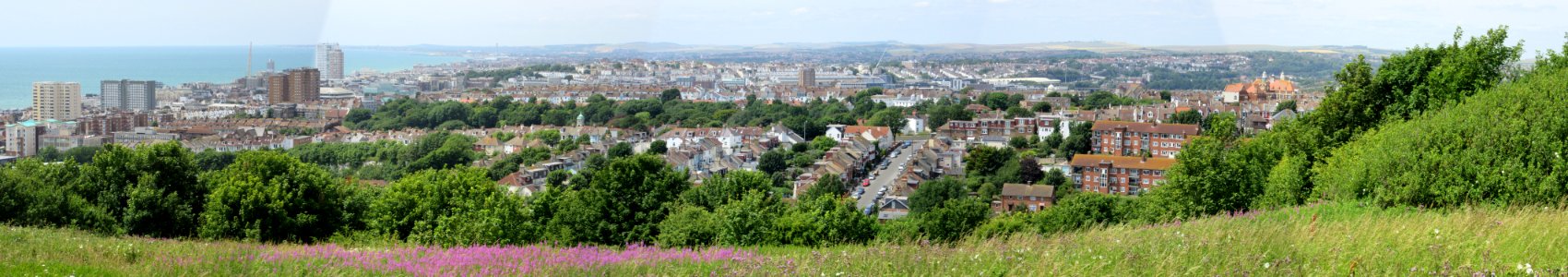 Views of Brighton - Panorama Westwards from Whitehawk Hill (July 2015) (1)
