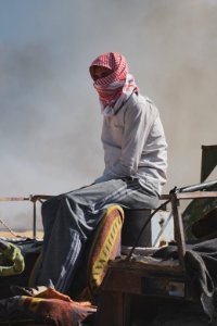 Views of fires spreading in summer of 2019 across villages near Shingal, being put out by Ezidi volunteers 04