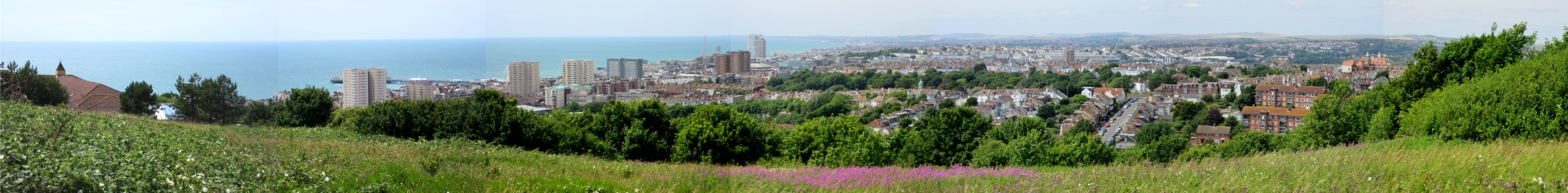Views of Brighton - Panorama Westwards from Whitehawk Hill (July 2015) (2)