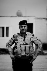 Views of Shia Kurdish police officer at the Shia shrine of Zakr Al-Deen in Shingal in April of 2019, following its destruction by the Islamic State 38