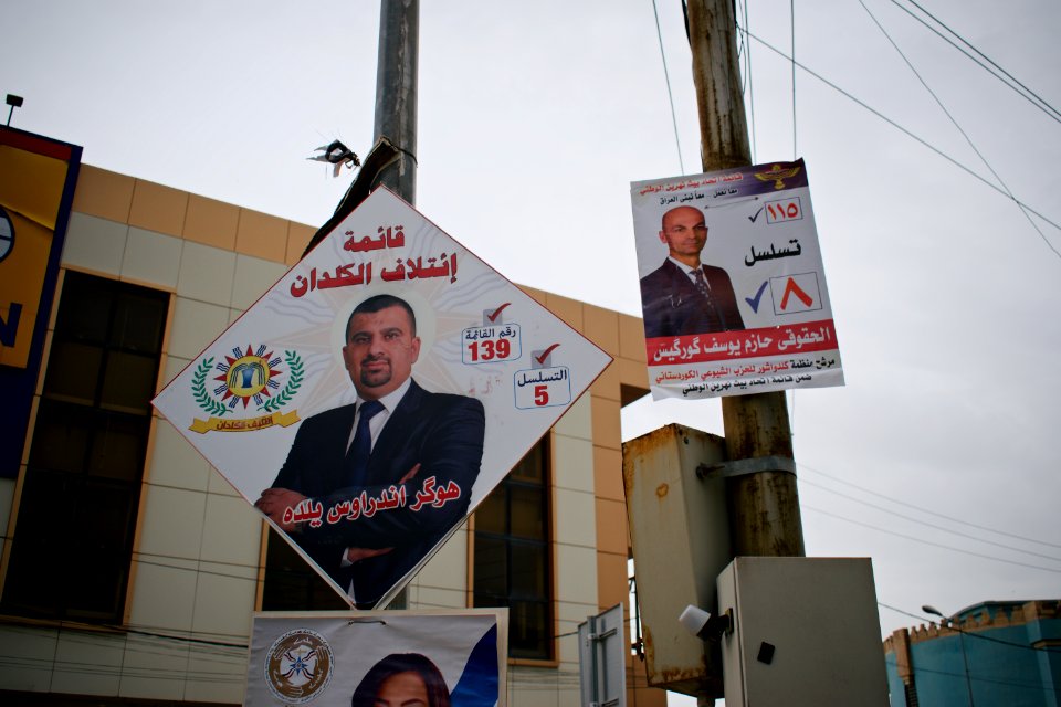 Views of political posters (Chaldean Coalition in foreground) in Ankawa ahead of the Iraqi Parliamentary Election of 2018 16