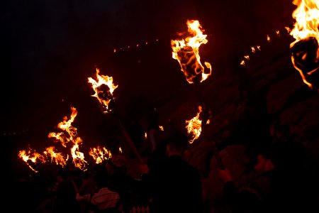 Views of the fire walk for the Newroz festival in Akre in 2018 02