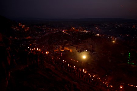 Views of the fire walk for the Newroz festival in Akre in 2018 08