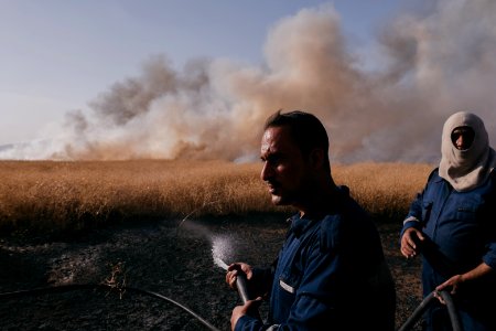 Views of the field fires in summer of 2019 that were sweeping across Sinjar (Shingal) 34