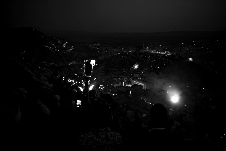 Views of the fire walk for the Newroz festival in Akre in 2018 04