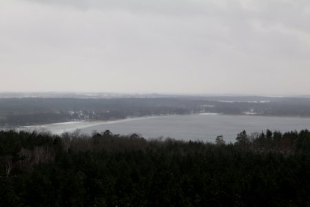 View from Wietkiekenberg observation tower with snow 2021-02-07 13