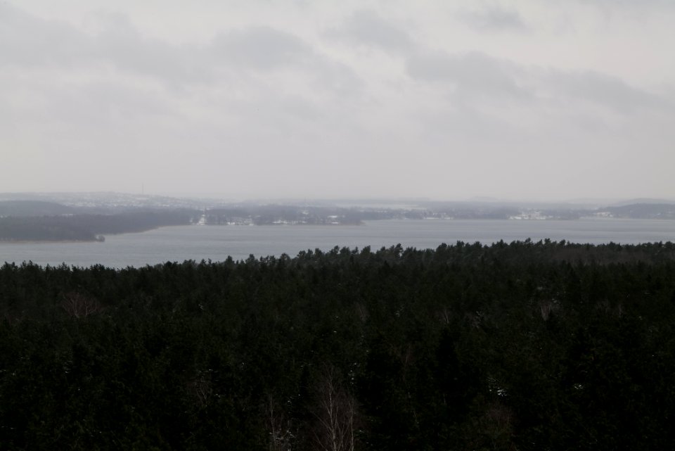 View from Wietkiekenberg observation tower with snow 2021-02-07 14