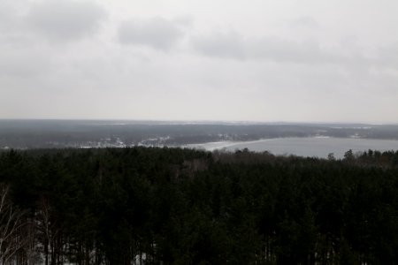 View from Wietkiekenberg observation tower with snow 2021-02-07 12