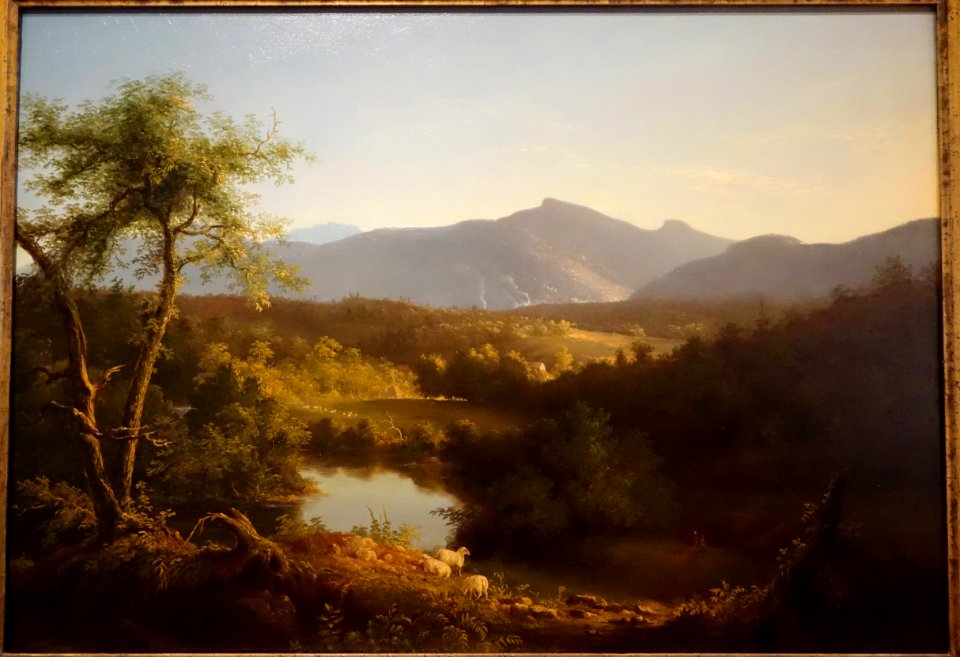 View near the Village of Catskill by Thomas Cole, 1827, oil on wood panel - De Young Museum - DSC00934