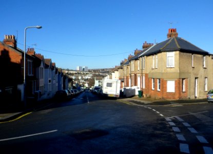 View Northwestwards down Franklin Road, Brighton (January 2014) (2)