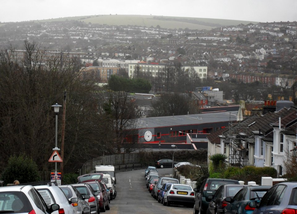 View Northeastwards from Prince's Road, Round Hill, Brighton (January 2011)