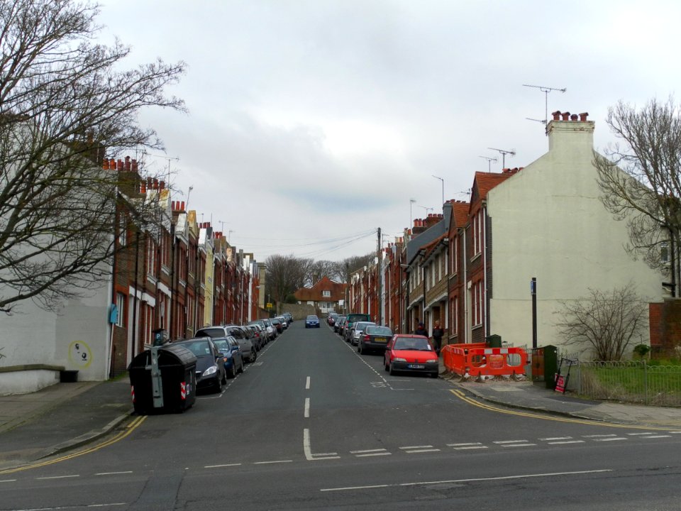 View Northwards along White Street, Brighton (March 2013)